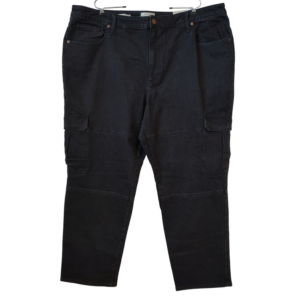 NWT Universal Thread Womens High Rise 90s Straight Jeans 24‎ Black Stretch Cargo